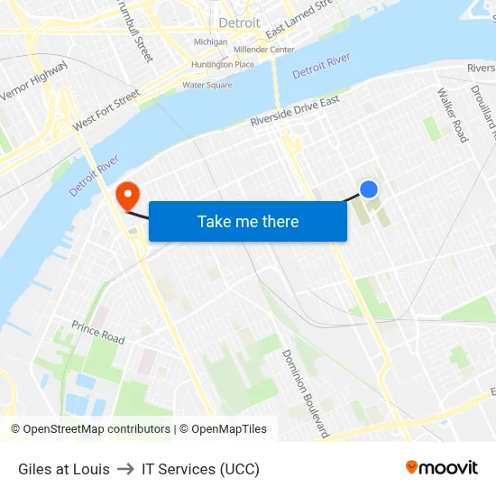 Giles at Louis to IT Services (UCC) map