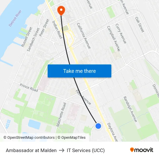 Ambassador at Malden to IT Services (UCC) map