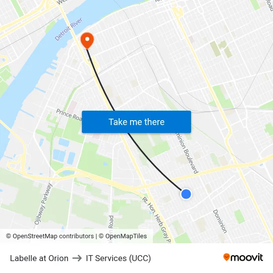 Labelle at Orion to IT Services (UCC) map