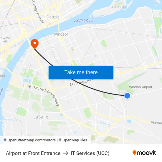 Airport at Front Entrance to IT Services (UCC) map