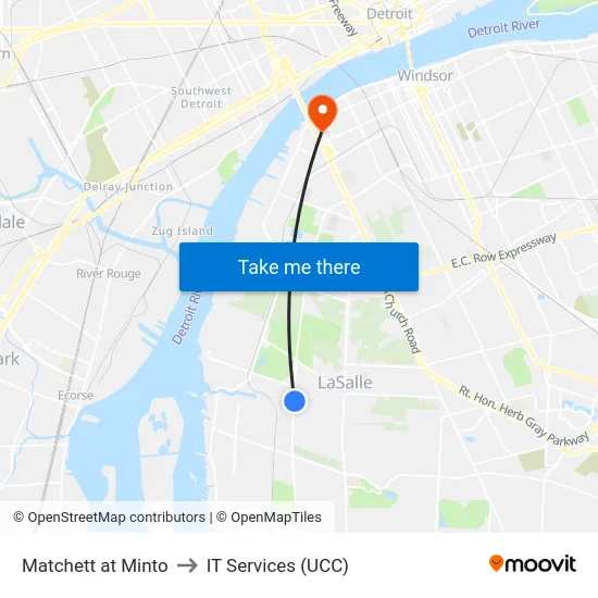 Matchett at Minto to IT Services (UCC) map