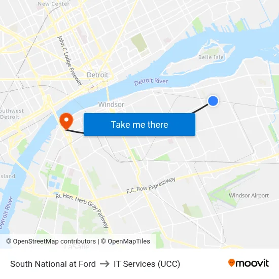 South National at Ford to IT Services (UCC) map