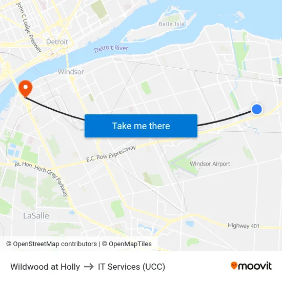 Wildwood at Holly to IT Services (UCC) map