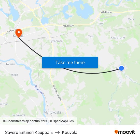 Savero Entinen Kauppa E to Kouvola map