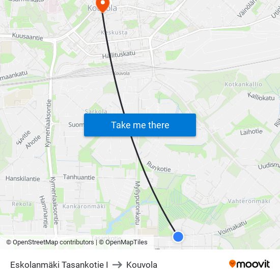 Eskolanmäki Tasankotie I to Kouvola map