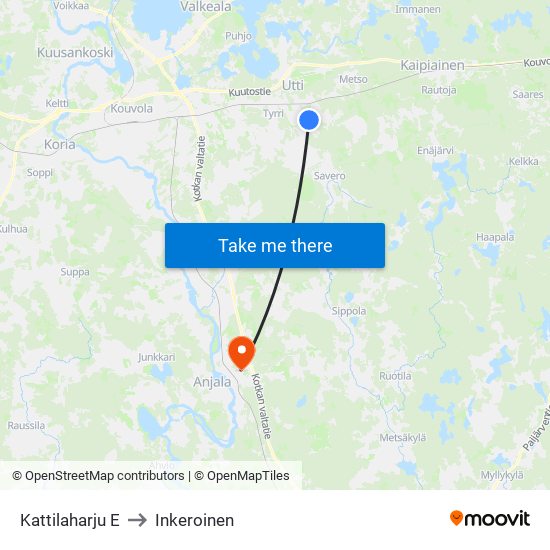 Kattilaharju E to Inkeroinen map