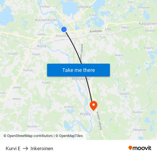 Kurvi E to Inkeroinen map