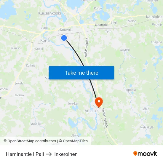Haminantie I Pali to Inkeroinen map