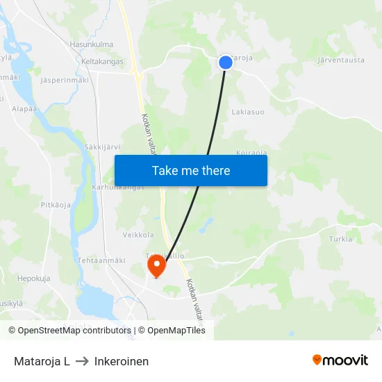 Mataroja L to Inkeroinen map