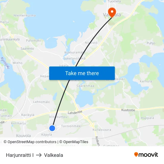 Harjunraitti I to Valkeala map