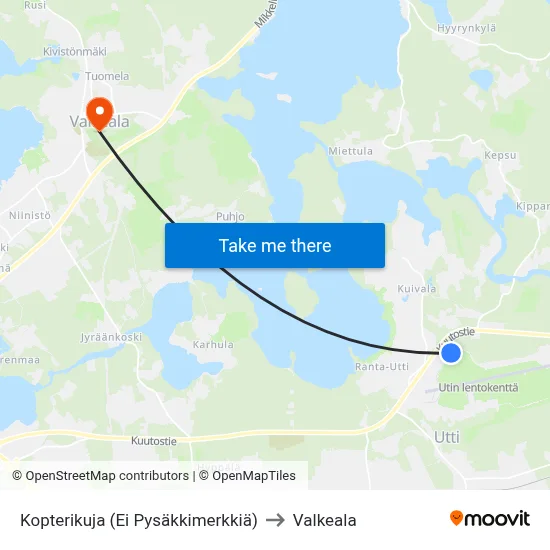 Kopterikuja (Ei Pysäkkimerkkiä) to Valkeala map
