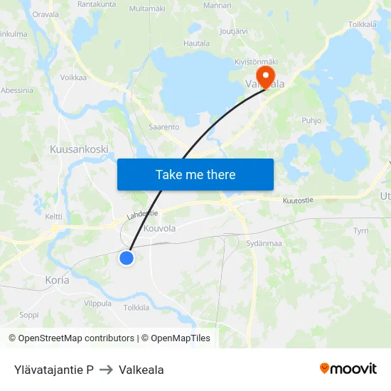 Ylävatajantie P to Valkeala map