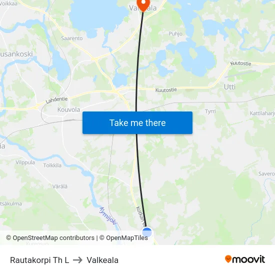 Rautakorpi Th L to Valkeala map