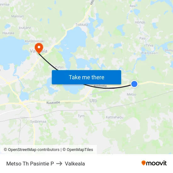 Metso Th Pasintie P to Valkeala map