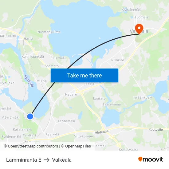 Lamminranta E to Valkeala map