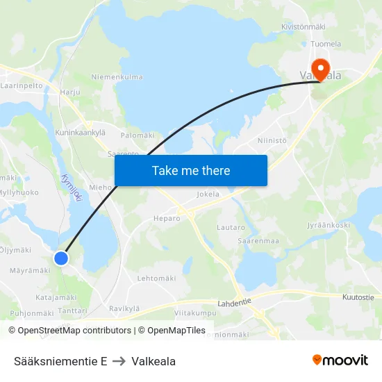 Sääksniementie E to Valkeala map