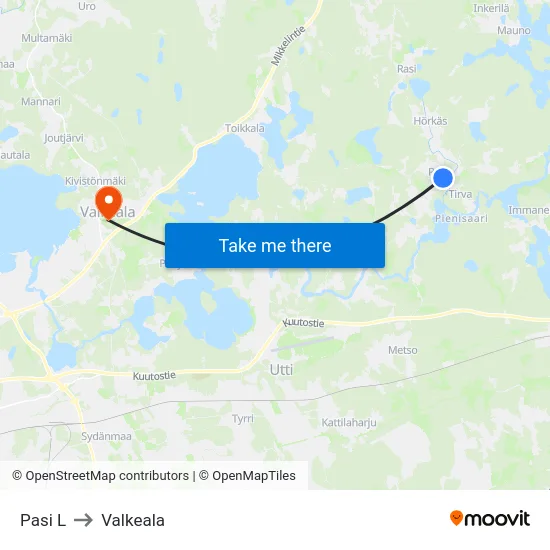 Pasi L to Valkeala map