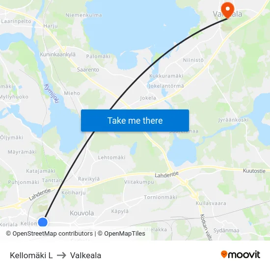 Kellomäki L to Valkeala map