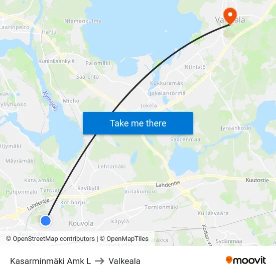 Kasarminmäki Amk L to Valkeala map