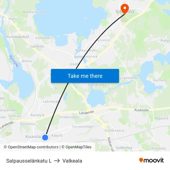 Salpausselänkatu L to Valkeala map