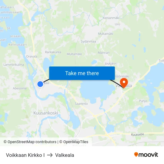 Voikkaan Kirkko I to Valkeala map