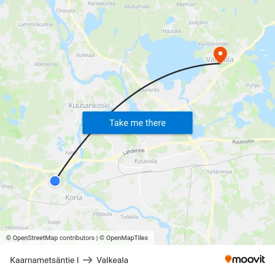Kaarnametsäntie I to Valkeala map