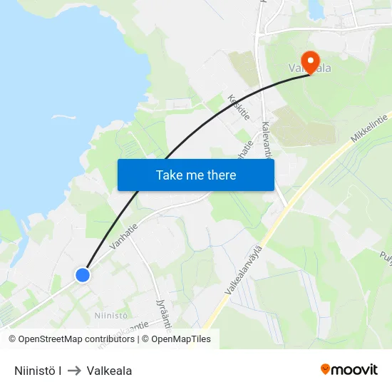 Niinistö I to Valkeala map