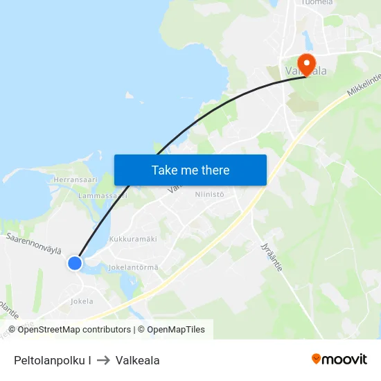 Peltolanpolku I to Valkeala map