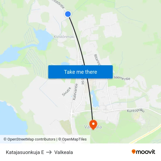 Katajasuonkuja E to Valkeala map