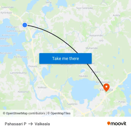Pahasaari P to Valkeala map