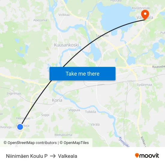 Niinimäen Koulu P to Valkeala map