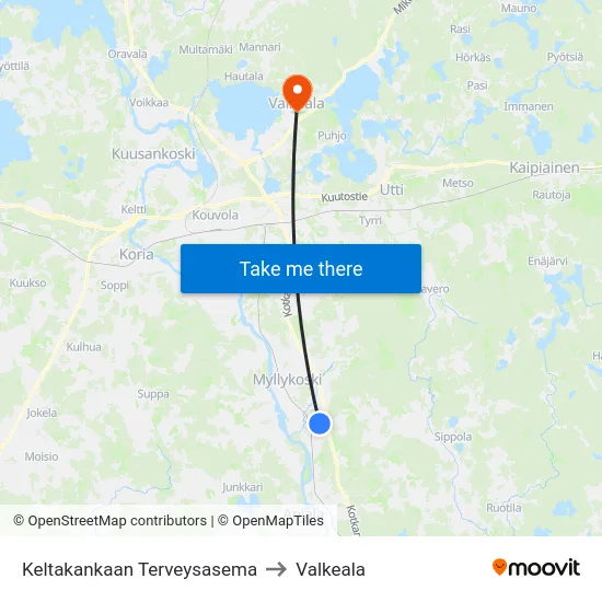 Keltakankaan Terveysasema to Valkeala map