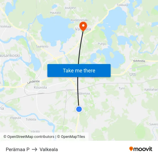 Perämaa P to Valkeala map