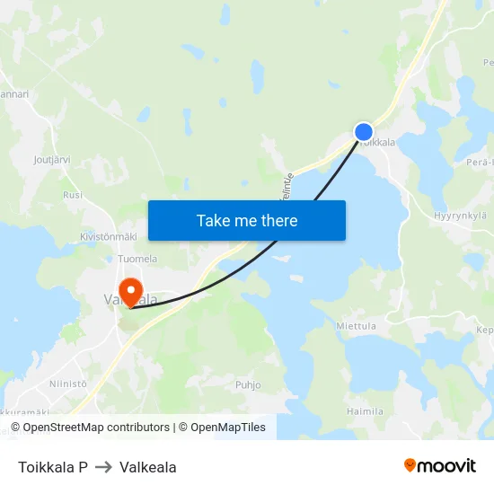 Toikkala P to Valkeala map