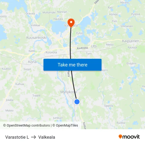 Varastotie L to Valkeala map