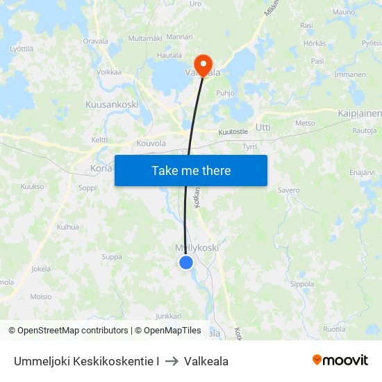 Ummeljoki Keskikoskentie I to Valkeala map