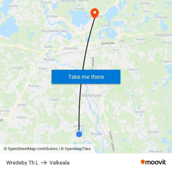 Wredeby Th L to Valkeala map