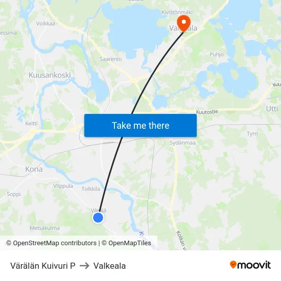 Värälän Kuivuri P to Valkeala map