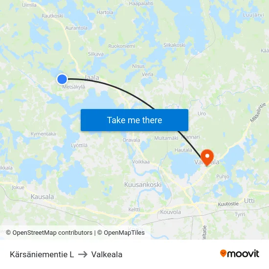 Kärsäniementie L to Valkeala map