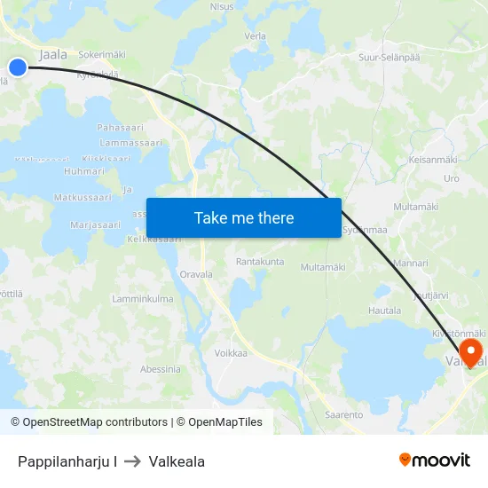 Pappilanharju I to Valkeala map