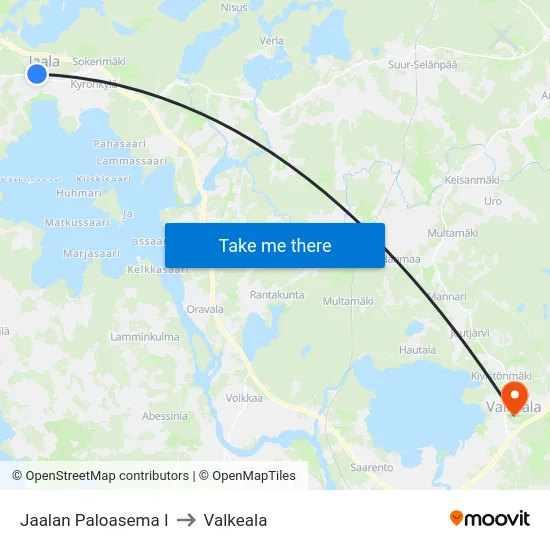 Jaalan Paloasema I to Valkeala map