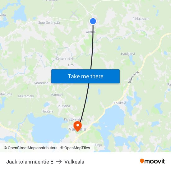 Jaakkolanmäentie E to Valkeala map