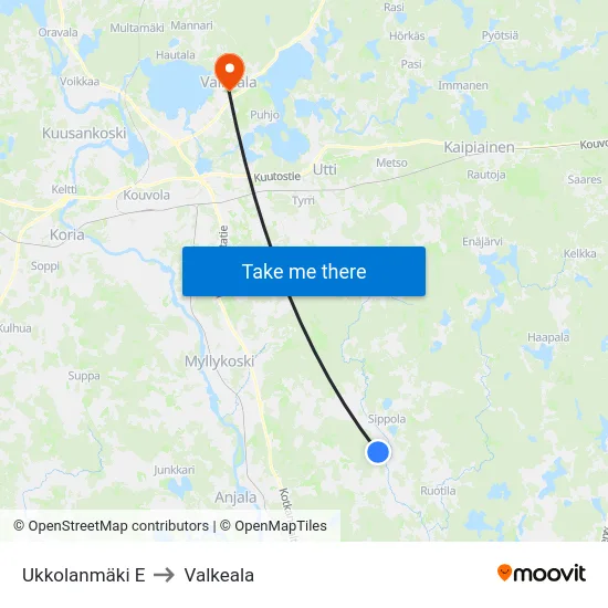 Ukkolanmäki E to Valkeala map