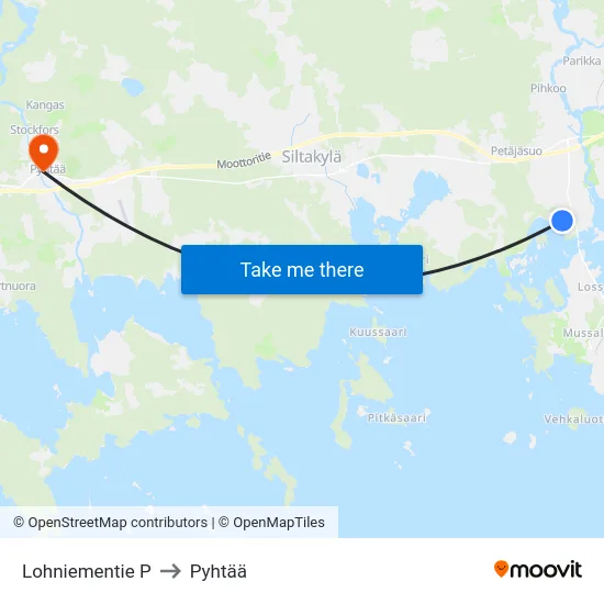 Lohniementie P to Pyhtää map