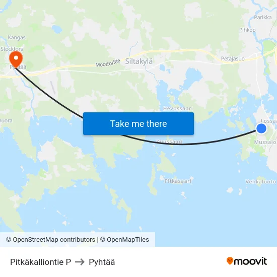 Pitkäkalliontie P to Pyhtää map