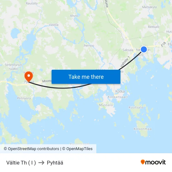 Vältie Th ( I ) to Pyhtää map