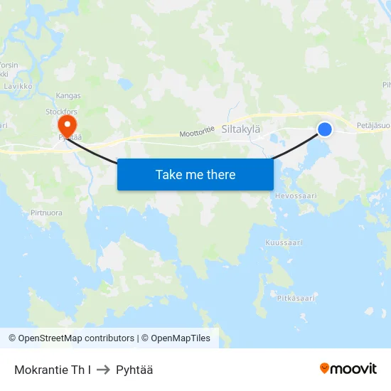 Mokrantie Th I to Pyhtää map