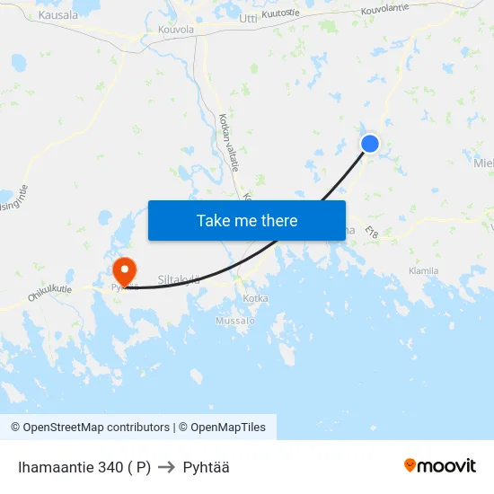 Ihamaantie 340 ( P) to Pyhtää map