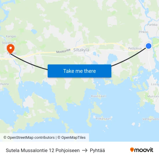 Sutela Mussalontie 12 Pohjoiseen to Pyhtää map