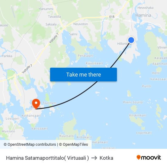 Hamina Satamaporttitalo( Virtuaali ) to Kotka map